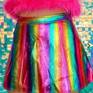 NWT Davina Rainbow Holographic Skort